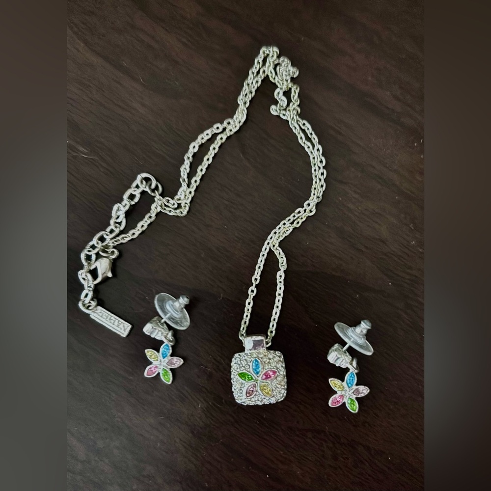 Napier silver necklace & earrings